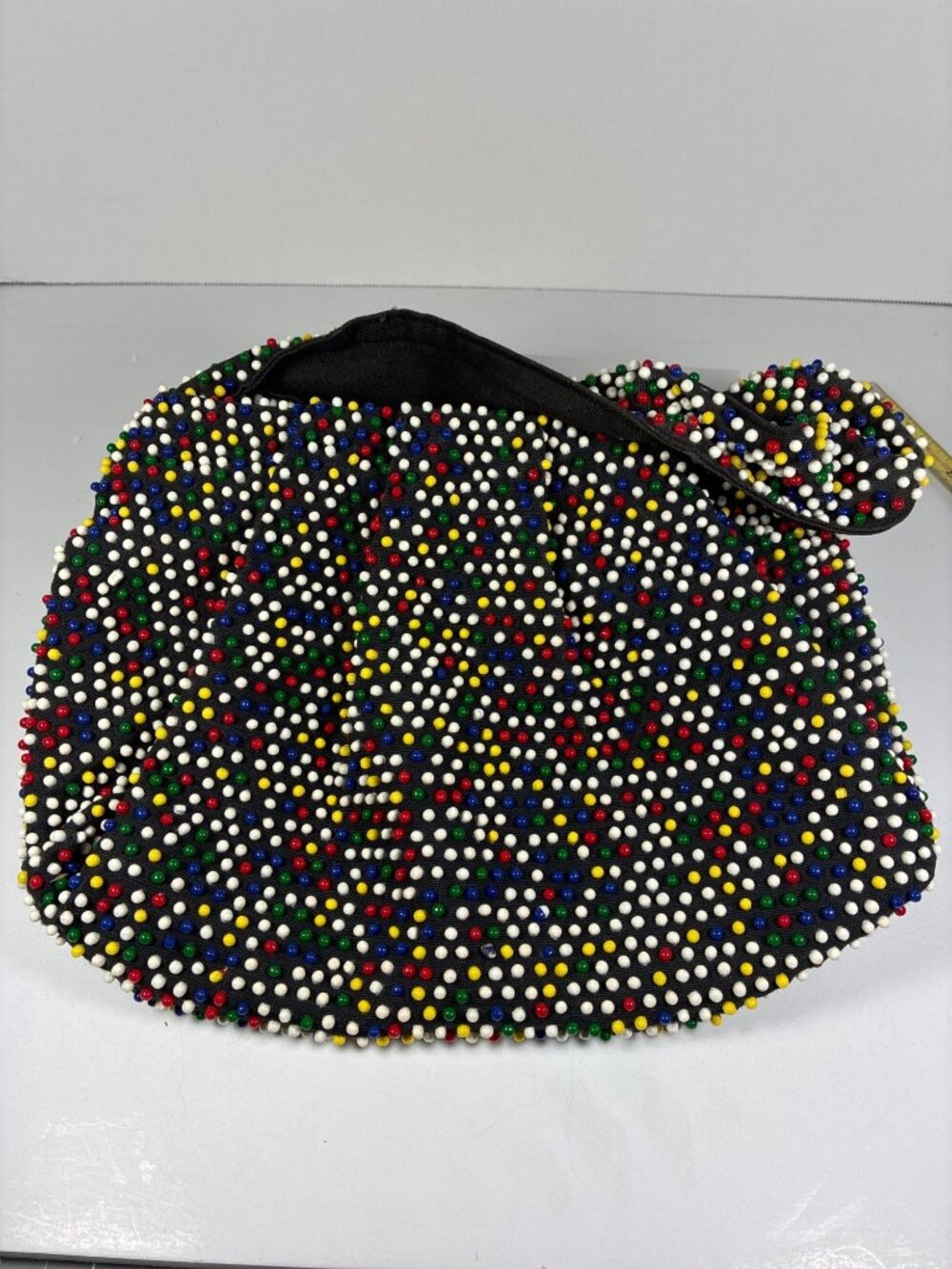 Vintage LUMURED Multicolor Beaded Purse Made in USA 1950s 1960s Evening Handbag